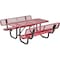 Global Industrial Rectangle Picnic Table w/ Backrests, Red, Expanded Metal, 6 ft L 277630RD - alternate 1